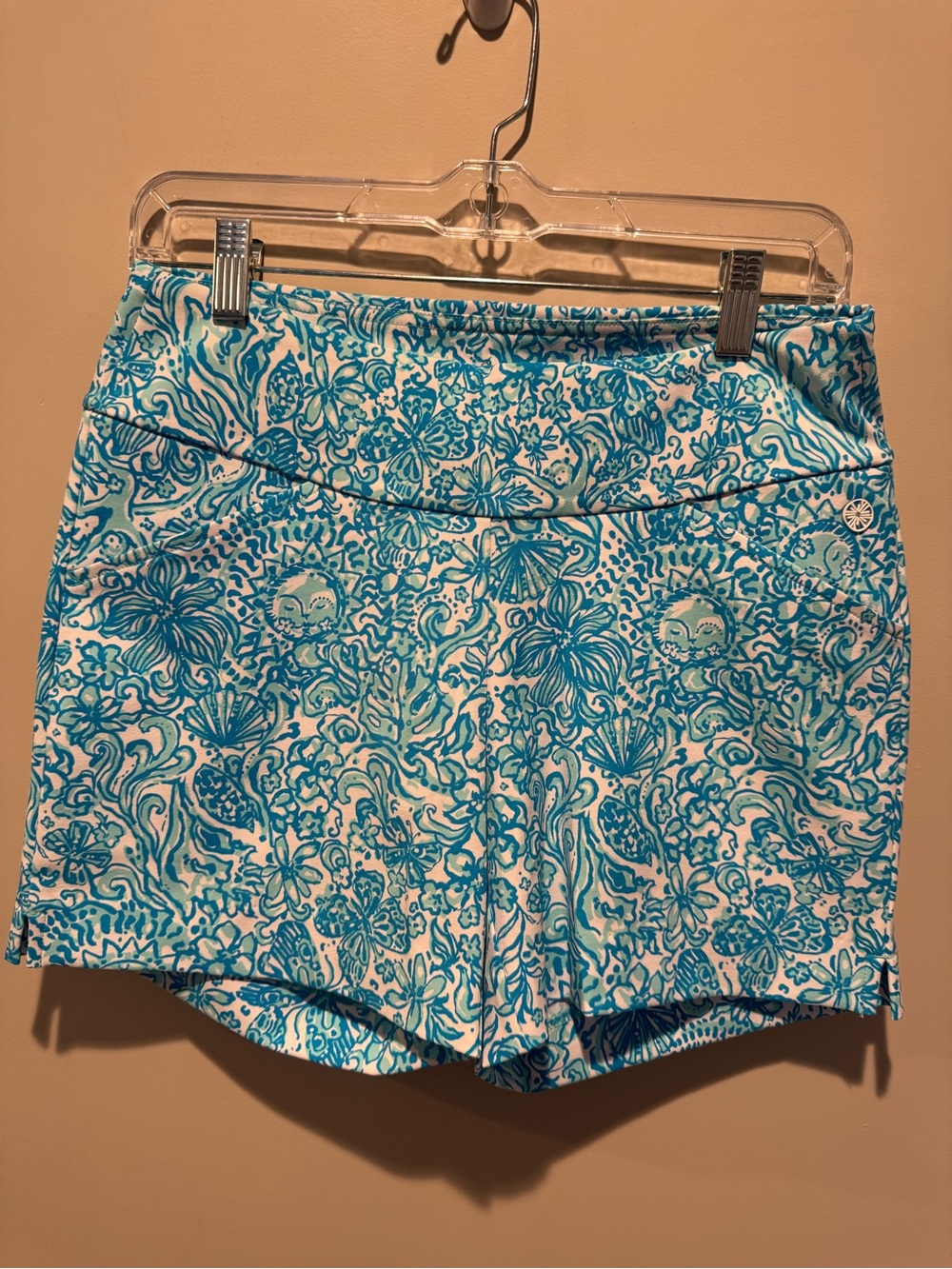 Lilly Pulitzer Luxletic Blue and White Athletic Shorts